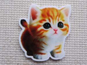 First view of Adorable Orange Tabby Kitten Needle Minder.