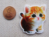 Second view of Adorable Orange Tabby Kitten Needle Minder.