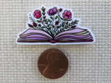 Second view of Flowers Exploding from an Open Book Needle Minder.