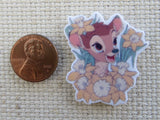Second view of Bambi in Yellow Daffodils Needle Minder.
