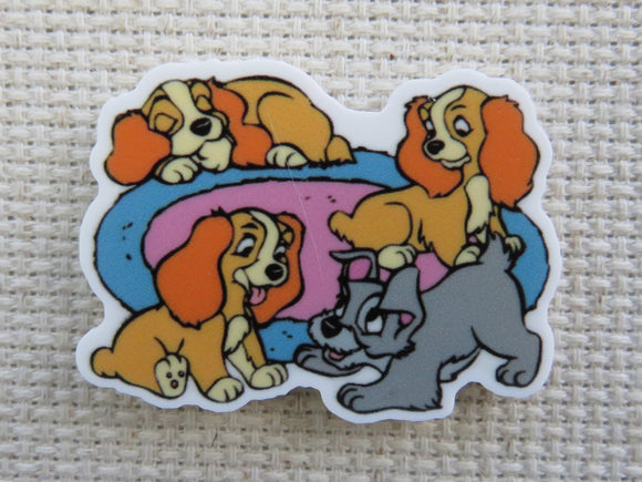 First view of Lady's Pups Playing on a Carpet Needle Minder.