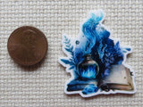 Second view of Blue Spell Book Needle Minder.