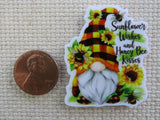Second view of Sunflower Wishes and Honey Bee Kisses Needle Minder.