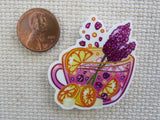 Second view of Citrus and Lavender Teacup Needle Minder.
