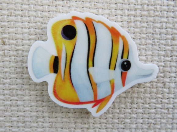 First view of Yellow Butterfly Fish Needle Minder.