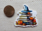 Second view of A Stack of Witchy Books Needle Minder.