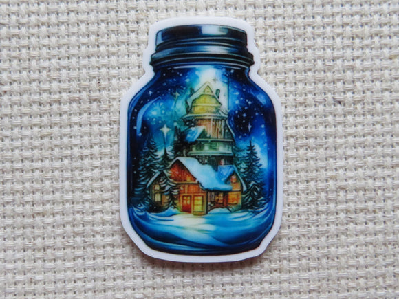 First view of Snowy Scene in a Bottle Needle Minder.