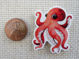 Second view of Orange Octopus Needle Minder.