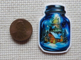 Second view of Snowy Scene in a Bottle Needle Minder.