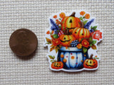 Second view of A Basket of Pumpkin Fun Needle Minder.