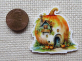 Second view of Simple Pumpkin House Needle Minder.