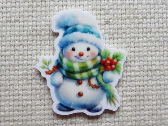 First view of Holly Berry Snowman Needle Minder.