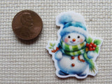 Second view of Holly Berry Snowman Needle Minder.