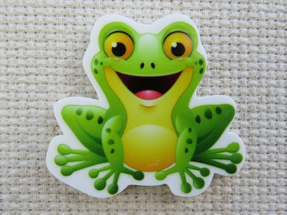 First view of Sitting Frog Needle Minder.