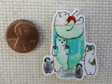 Second view of Bubbly Drink with a Kitty, Polar Bears and Penguins Needle Minder.