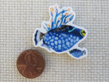 Second view of Blue Trigger Fish Needle Minder.