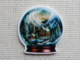 First view of Mountain Home in a Snow Globe Needle Minder.