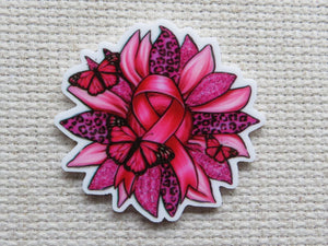 First view of Breast Cancer Awareness Sunflower Needle Minder.