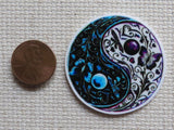 Second view of Black and White Butterfly Circle Needle Minder.