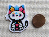 Second view of Day of the Dead Kitty Needle Minder.