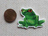 Second view of Green Frog Needle Minder.