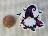 Second view of Purple Halloween Gnome Needle Minder.