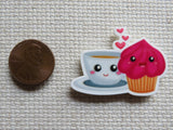 Second view of Cupcake with a Hot Beverage Needle Minder.