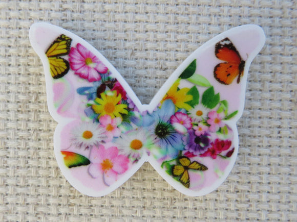 First view of Butterflies within a Pink Butterfly Needle Minder.