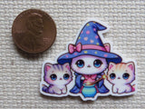 Second view of Momma Witch Cat with her Kittens Needle Minder.