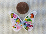 Second view of Butterflies within a Pink Butterfly Needle Minder.