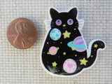 Second view of Black Celestial Cat Needle Minder.