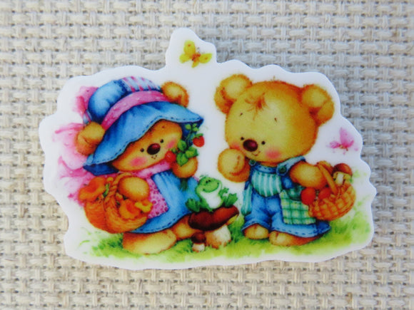 First view of A Pair of Bears Going on a Picnic Needle Minder,.