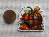 Second view of Patchwork Pumpkin Needle Minder.