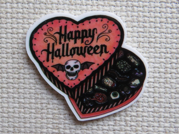 First view of Heart Shaped Halloween Box of Chocolates Needle Minder.