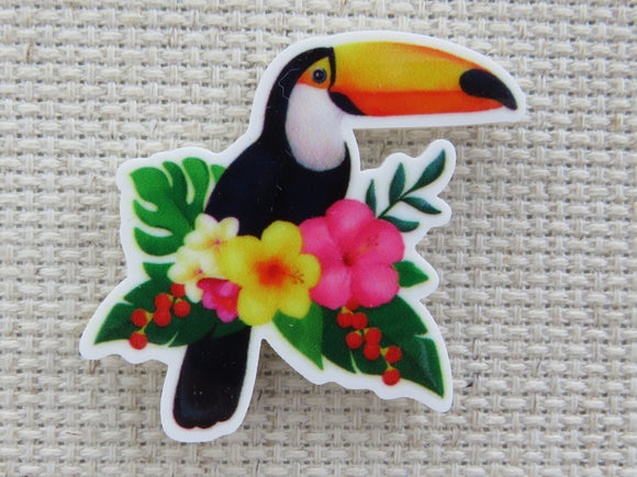 First view of Toucan with Hibiscus Flowers Needle Minder.