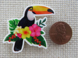 Second view of Toucan with Hibiscus Flowers Needle Minder.
