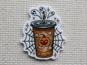 First view of Pumpkin Spice with Ghosts and a Spider Web Needle Minder.