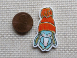 Second view of Bunny with a Warm Hat Needle Minder.