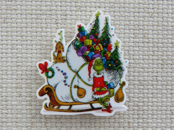 First view of Grinch with a Overflowing Sleigh Needle Minder.