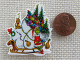 Second view of Grinch with a Overflowing Sleigh Needle Minder.