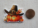 Second view of Pilgrim Pumpkin Needle Minder.