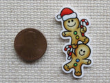 Second view of A Pair of Gingerbread People Needle Minder.