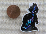 Second view of Starry Night Cat Needle Minder.