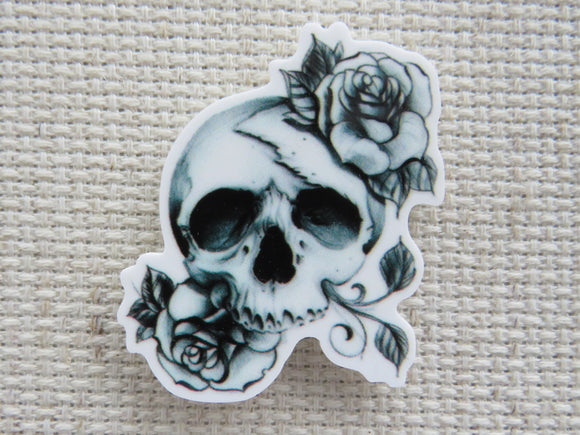 First view of Black and White Skull Needle Minder.