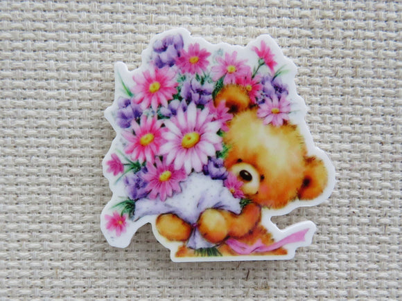 First view of Cute Bear Brining Flowers Needle Minder.