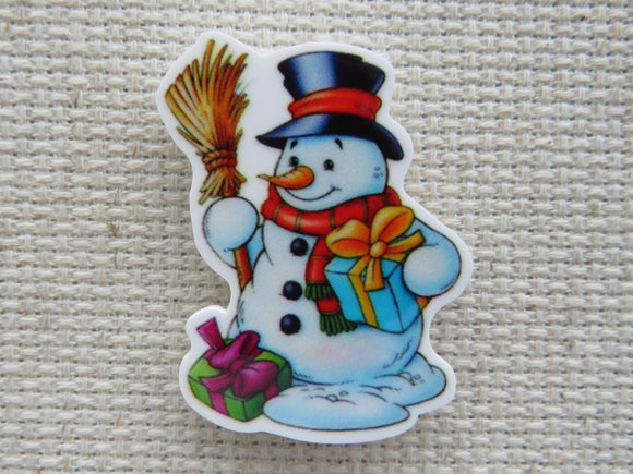 First view of Snowman with a Gift Needle Minder.