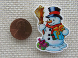 Second view of Snowman with a Gift Needle Minder.