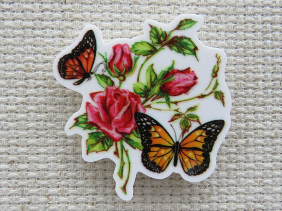 First view of Monarch Butterflies and Roses Needle Minder.