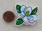 Second view of White Magnolia Flower Needle Minder.