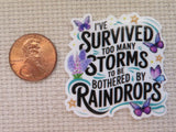 Second view of Butterfly Saying I Survived too many Storms to be Bothered by Raindrops Minder.